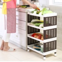 厨房置物架落地多层蔬菜收纳架塑料收纳筐浴室储物整理架层架
