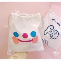 可爱帆布束口袋抽绳ins少女旅行化妆品便携整理袋学生收纳小布袋