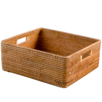 越南藤编收纳筐桌面杂物零食收纳篮草编编织玩具收纳竹篮子置物篮