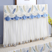 电视机防尘罩套55寸65新款家用挂式现代简约开机|蝶羽-蓝电视机罩 电视柜罩—适合长200宽45家居-纱下垂40cm