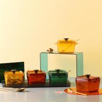 北欧遮光款as塑料味精盐罐调味罐厨房用品调料盒佐料收纳三件套装