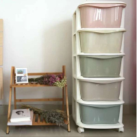 马卡龙环保塑料带轮抽屉式儿童玩具收纳柜整理箱婴儿柜储物箱子