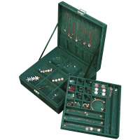 首饰盒收纳盒耳环耳钉项链家用大容量防氧化精致中国风耳饰品盒子