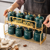 家用厨房调味料罐调料架酱油瓶壶盐罐玻璃收纳置物架调料盒套装