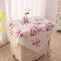 床头柜盖布欧式小桌布微波炉罩冰箱巾洗衣机罩多用防尘罩盖巾|紫色欧花紫 100*100一片