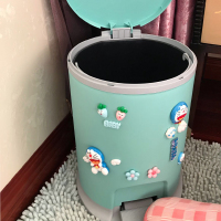 少女心卡通可爱脚踩垃圾桶家用厨房客厅厕所带盖静音按压式收纳桶