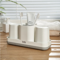 卫生间浴室北欧牙具收纳架洗漱用具套装牙刷架带情侣杯