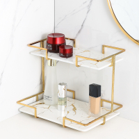 浴室厕所卫生间梳化妆用品洗手脸洗漱台面置物架收纳盒大理石桌面