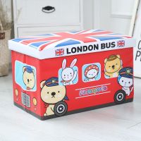 大号加厚折叠收纳凳子衣物箱儿童卡通玩具收纳箱皮换鞋凳沙发搁脚