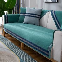 沙发垫四季通用沙发套罩简约现代客厅防滑坐垫北欧沙发套靠背布艺|LV-墨绿色 90*90cm