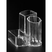 透明化妆筒刷筒收纳盒亚克力口红美妆蛋护肤品宿舍桌面眉笔粉刷盒