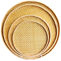 竹制品竹编 竹匾 无孔簸箕竹筛子 有孔竹筛 圆簸箕家用竹编制品