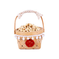 早生贵子蓝新款压床摆件婚房装饰布置手提篮竹篮收纳篮子