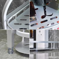 浴室置物架免打孔多层收纳架厕所太空铝三角架卫生间置物架落地式