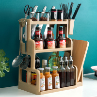 厨房置物架用品收纳架落地储物架刀架双层架三层调味调料架