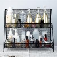化妆品收纳盒洗漱台整理架桌面双层护肤品收纳架铁艺置物架梳妆台