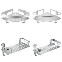 免打孔卫生间三角篮太空铝壁挂浴室收纳架厕所卫浴角架置物架