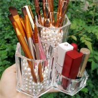 透明亚克力化妆刷桶口红美妆蛋化妆品收纳盒梳妆台桌面眉笔粉刷筒