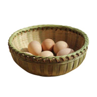 精品竹编水果篮手工竹编织篮子家用收纳筐菜篮鸡蛋馒头收纳篮竹篮