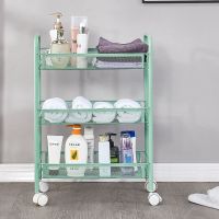 网篮可移动置物架卧室带轮收纳层架子厨房餐车蔬菜架小手推车