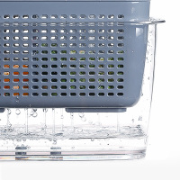 日本厨房沥水篮家用带盖洗水果洗菜篮塑料保鲜盒冰箱收纳盒