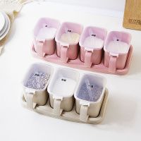 调料罐套装调味盒子厨房用品带盖料盒盐罐调味品家用带勺收纳盒