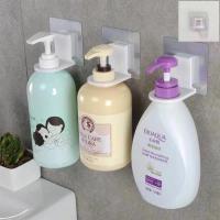 卫生间免打孔沐浴露挂架浴室洗发水洗洁精墙上置物架创意无痕挂钩|透明贴片款*5个装