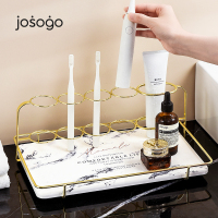 卫生间浴室轻奢台面梳化妆用品洗手洗漱台洗面池牙刷收纳置物架盒