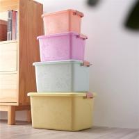 印花三件套收纳箱塑料大中小手提有盖衣服储物箱玩具整理箱收纳盒