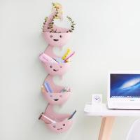 可爱笑脸厨房水槽挂篮镂空收纳篮沥水蓝多用简约储物篮置物架