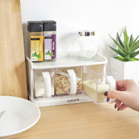 家用厨房调味盒套装放盐味精佐料收纳盒盐罐瓶挂壁式置物架调料盒