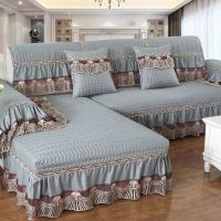 沙发垫欧式布艺四季通用现代简约防滑坐垫沙发套全包套罩全盖|-灰色 70*70