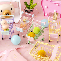 小推车网红迷你置物篮桌面摆件ins少女心美妆蛋托架收纳架