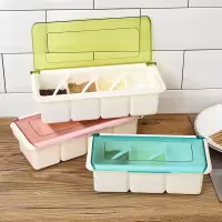家用翻盖调味罐套装厨房用品食盐辣椒味精调料佐料收纳盒组合