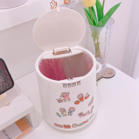 尤物少女*桌面垃圾桶可爱迷你创意餐桌床头桌上带盖按压垃圾桶