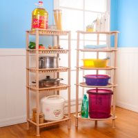 浴室置物架卫生间厨房收纳架长方形调味料储物层架落地三角形塑料