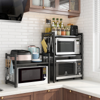 厨房微波炉置物架可伸缩台面烤箱架收纳整理家用电饭煲落地多层架