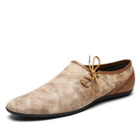 意大利裴瑞捷豆豆鞋夏季2020新款豆豆鞋男真皮休闲手工皮鞋男鞋百搭软底懒人鞋子透气一脚蹬