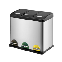垃圾分类垃圾桶家用厨房干湿北京不锈钢大号脚踏式带盖双桶