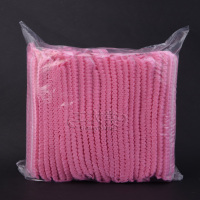 一次性无纺布浴帽防尘帽子条形浴帽头套手术美容院美发浴帽|粉色无纺布*100个装不防水