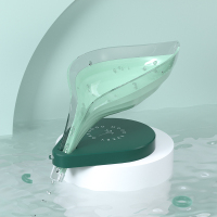 沥水香皂盒创意浴室免打孔吸盘洗衣皂盒卫生间置物架树叶肥皂盒架|浅嗬绿[升级款适用洗手台]一个装