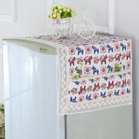 单开门双开门冰箱罩 洗衣机盖布储物袋小清新棉布家用电器防尘罩|小马 侧开门洗衣机55*120cm