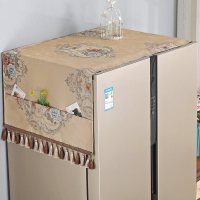 冰箱盖布防尘布单开门双开门冰箱垫子冰箱罩盖巾家用冰箱套|秀曼-浅棕 65*170(双开门冰箱)