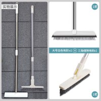 卫生间刷地刷子瓷砖刷洗神器长柄硬毛无死角长柄清洁刷浴室地板刷|白色地刷+铝合金伸缩款三角地刷