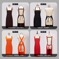 围裙logo印字工作服女餐厅厨房防油奶茶店美甲超市男纯棉防水