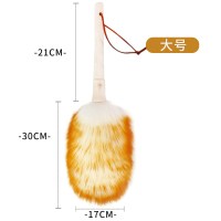 真鸡毛掸子家用除尘禅子可伸缩不掉毛车用加厚打扫灰尘毯|[大号精品羊毛掸子]收藏优先发货