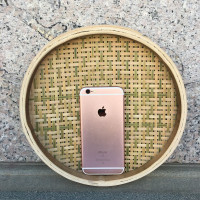 竹制品竹编制品 竹编竹匾 有孔无孔竹筛子/家用圆簸箕晾晒绘画装|白色有孔20厘米细孔