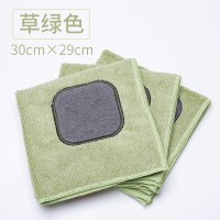 厨房洗碗布吸水不掉毛家用去油易清洗不沾油毛巾擦布清洁用品|绿色[3条装]