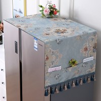 布艺冰箱盖布单开门对双开门冰|宾妮-蓝色2020新款(含吊坠一边各10cm) 60x140cm(单开门冰箱/洗衣机适用)