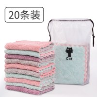 厨房洗碗布吸水不掉毛家用去油易清洗不沾油毛巾擦布清洁用品|双层混色[20条装优惠价]